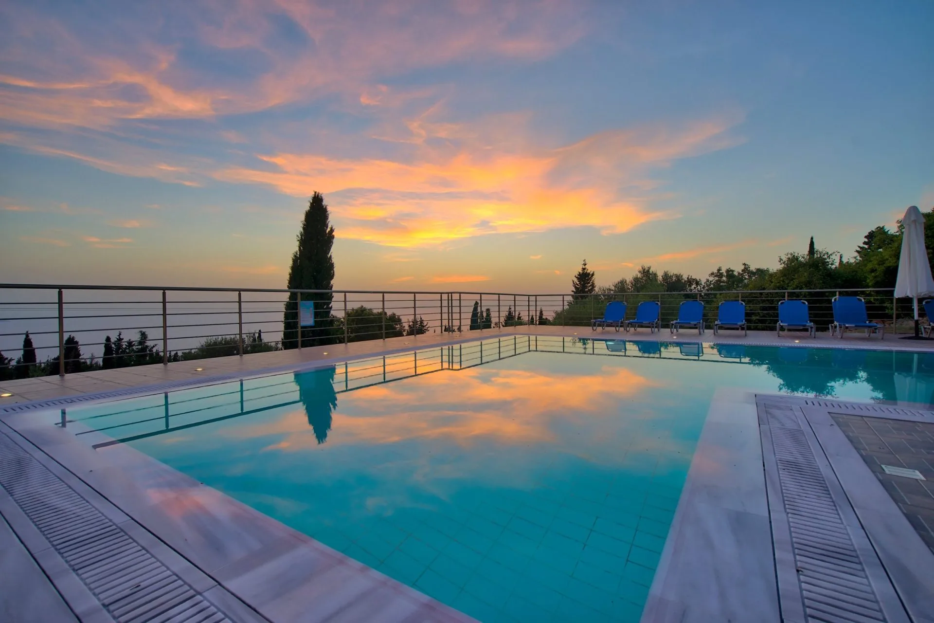 The pool overlooking the Ionian